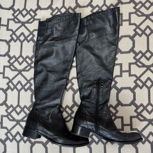 Progetto Black Glove Leather Knee High Riding Boots Sz 38
